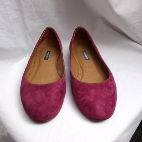 MARGAUX Handmade Deep Magenta Suede Ballet Flats - Picture 2 of 8